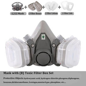 Masker Setengah Wajah CF6200 dengan Set Kartrid Filter B1 Perlindungan Uap Organik Masker Gas Industri Peralatan Perlindungan Pernapasan - Product Image 2
