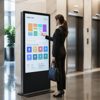 Affichage publicitaire numérique extérieur 4K, 55/65 pouces, sur pied, écran tactile capacitif, indice de protection IP65, animation personnalisée disponible