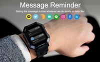 Montre connectée tactique robuste pour l'extérieur, moniteur de fréquence cardiaque, fonction d'appel, étanche IP68, boîtier en alliage, autonomie de 3 mois
