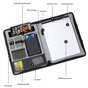 พาวเวอร์แบงค์แบบพกพาขนาด A4 พร้อมโลโก้ LED ดีไซน์ตามสั่ง OEM/ODM ความจุ 8000mAh พร้อมซองหนังแบบพกพาสำหรับชาร์จ <span class=keywords><strong>ใช้</strong></span>เป็นของขวัญส่งเสริมการขาย สมุดโน้ต - Product Image 5