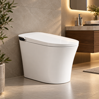 Toilette intelligente monobloc minimaliste à poser au sol avec fonction lavage féminin et chauffage instantané, pour salles de bain et showrooms, fournisseur de toilettes intelligentes