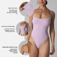 Body string camisole pour femme, double couche, très extensible, gainant ventre plat, bretelles réglables, pour yoga et entraînement, une pièce