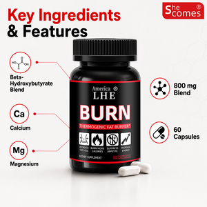 Fabricant de compléments alimentaires brûleurs de graisse Shecome en marque privée, coupe-faim avec booster d'énergie, 60 capsules brûle-graisses - Product Image 2