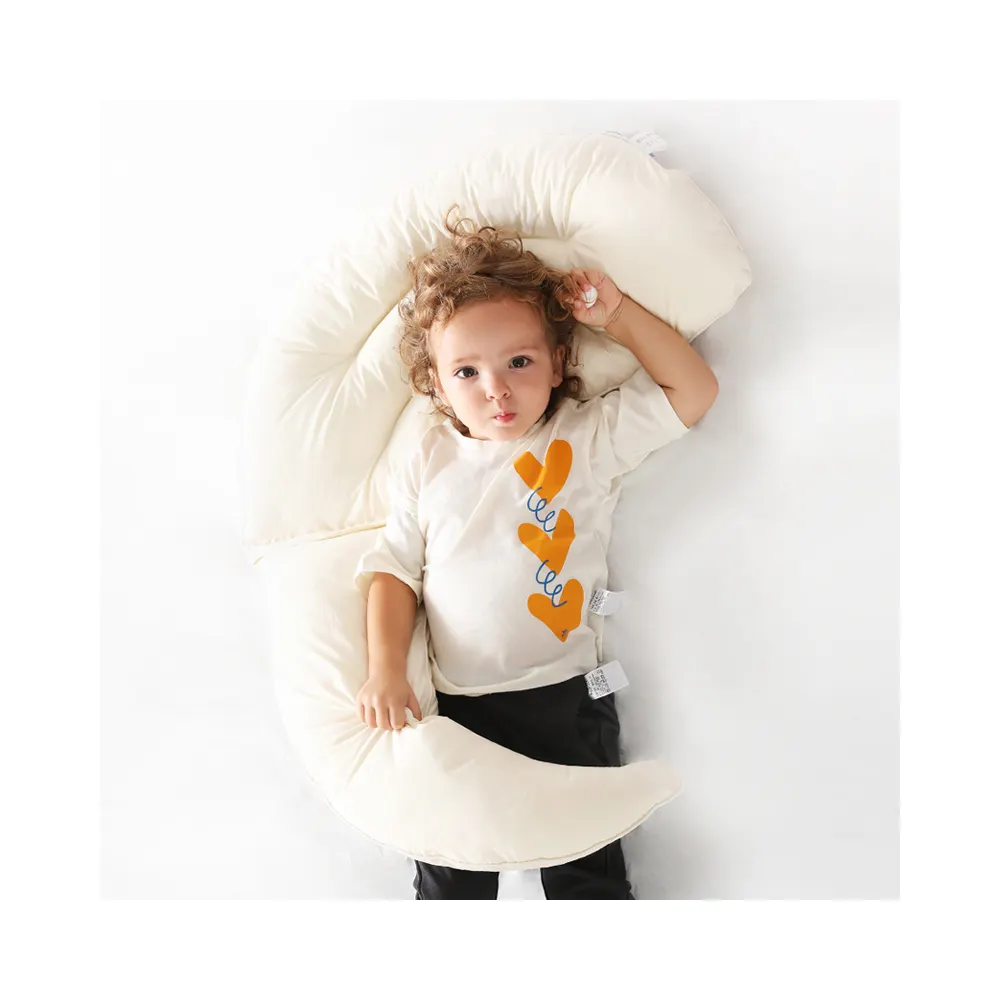 Cuscino per bambini in cotone Memory Foam lavabile con Design lunare a forma di C