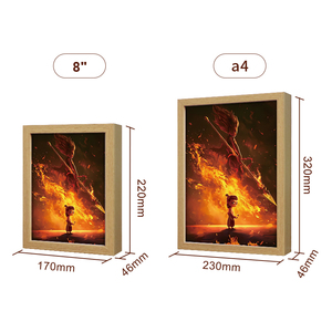 Vente chaude Art Déco Design Bois Cadre <span class=keywords><strong>Photo</strong></span> En Gros avec Animation Entourant le Halo <span class=keywords><strong>Format</strong></span> Électrique Fonction Mobile - Product Image 3