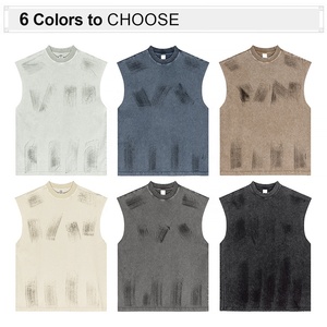 Chất Lượng Cao Của Nam Giới Heavyweight Trống Vest Tùy Chỉnh Thể Thao Giản Dị Thoáng Khí Cổ Điển Bông Không Tay T Áo Sơ Mi - Product Image 2