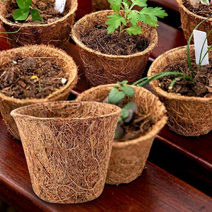 Coconut Fiber Coco Coir Natural Biodegradable Eco-Friendly Flower <b>Pots</b> for Seed Starter Seedlings Floor Use - Product Image 1