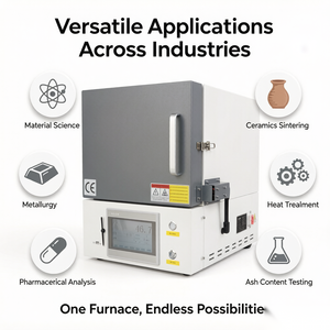 Four à moufle programmable à écran tactile pour laboratoire, haute température, traitement thermique, frittage et carbonisation - Product Image 5