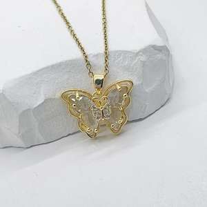 2025 mujeres moda gradiente mariposa nueva personalidad diseño colorido colgante collar - Product Image 5