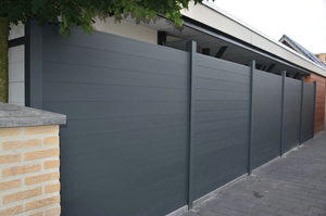 Clôture de confidentialité en aluminium noir de nouvelle conception Panneaux de clôture à lamelles horizontales Écran de confidentialité en aluminium de jardin Clôture de jardin - Product Image 2