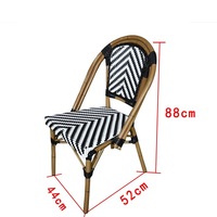 Chaise d'extérieur empilable en rotin PE et tube d'aluminium, style ferme/villa, étanche, pour café et jardin - Vente en gros usine moderne
