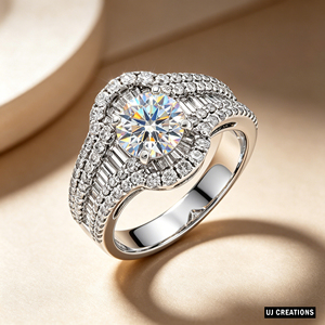 Custom S925/10K/14K/18K Solid Gold 1.00 Karat VVS-VS Quality Round Lab Grown Brilliant Cut Diamond engagement <b>Ring</b> - Product Image 3