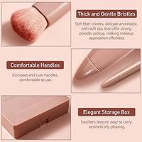 Ensemble de pinceaux de maquillage miniatures essentiels portables avec logo personnalisé, kit de pinceaux de maquillage essentiels avec étui miroir pour les voyages