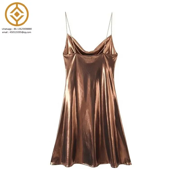 Rückenlose kurze Kleider für Damen 2024 sexy Gold silbernes Kleid Party Mini-Abschlussballkleider Damen