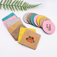 Vente en gros de sous-verres avec logo personnalisé Cadeau de Noël en cuir PU Sous-verres vierges à sublimation