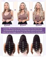 Extensions de cheveux humains brésiliens Remy à bandes adhésives 2026, 14-24 pouces, noir jais 1B, brun foncé, 20 pièces, 50g, double trame machine, double tirage