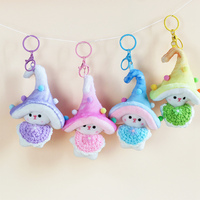 Porte-clés en peluche super doux personnalisé en forme de champignon, avec coton PP, motifs personnalisés, style mignon et amusant, unisexe, en sachet OPP, vente en gros
