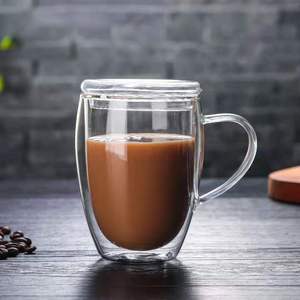 Đôi Tường Kính 350Ml Cốc Cà Phê Cốc Thủy Tinh Cốc Cốc Cà Phê Sữa Thủy Tinh Trong Suốt Cup Với Xử Lý - Product Image 4
