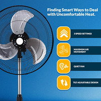 Ventilador de Pedestal Eléctrico de Plástico para Casa, Ventilador de Pie Industrial Mini de 10 Pulgadas, Ventilador Industrial de Alta Velocidad para Piso