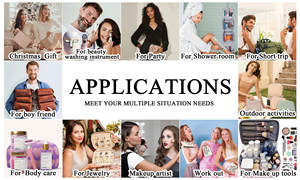 Comfortable disponible multifonction rexine tissu pochettes cosmétiques adéquation Anti UV étui cosmétique en temps opportun vanity case - Product Image 6