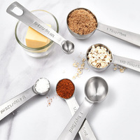 Ensemble de 6 cuillères doseuses Harmony en acier inoxydable 430 à tête ronde avec échelle – Pour lait en poudre, café et assaisonnements de cuisine