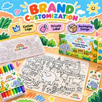 Tapis de dessin en silicone imprimé personnalisé pour bébés et enfants, tapis de dessin en silicone pour enfants