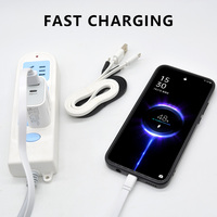 Kabel Data pengisian daya cepat, kabel Data Tipe C Fast 3A, konektor bahan mikro TPE putih, kabel Data ponsel untuk ponsel Android