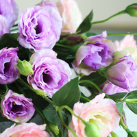 B0393 Fleurs artificielles décoratives jaunes, faux eustoma, faux lisianthus, fleurs artificielles, gentiane des prairies pour la décoration de mariage