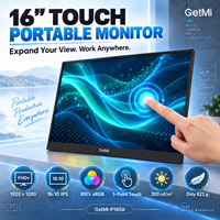 Moniteur portable tactile 16 pouces FHD Plus 60Hz IPS 822G double USB-C HD-MI avec support réglable pour travail à distance, idéal pour ordinateur portable (vente en gros OEM)