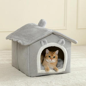 Exklusives Luxus-Hundebett, faltbar, abnehmbar, für kleine Hunde, extra groß für mittelgroße Katzen, waschbar, Haustierhaus für alle Jahreszeiten, abnehmbare Abdeckung - Product Image 2