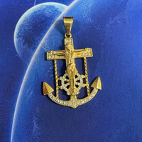 SN279 Pendentif Jésus en cristal serti de pierres, plaqué or, acier inoxydable, collier chaîne corde Hip Hop, bijoux unisexe pour fêtes et usage quotidien