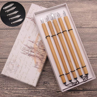 Ensemble de stylos plume obliques parallèles en bambou de 1 à 5 mm pour calligraphie Wordart, stylos plume à tremper Bf, calligraphie arabe Qalam, calligraphie gothique hébraïque