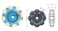 Rueda giratoria omnidireccional de plástico POM de 53 mm y 360 grados, rodillo omnifloat para mesa transportadora, ruedas omnidireccionales de ABS y PC para robots