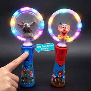 2 Estilos de Anillo Giratorio con Luz LED Intermitente de Diseño de Circo, Juguete de Plástico ABS Seguro para Carnaval, Conciertos, Regalos - Product Image 5