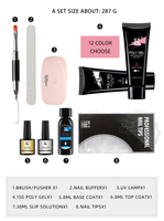 Kit professionnel d'extension d'ongles en polygel 15g, 12 couleurs, non toxique, longue tenue, vernis à ongles UV pour femmes, marque privée