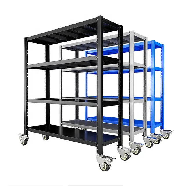 Étagères de rangement en métal étagères étagère de rangement en acier avec roues