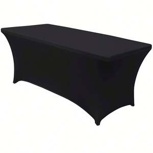 Exposition personnalisée Salon imprimé logo polyester imperméable ajusté extensible spandex couverture de table nappes - Product Image 4