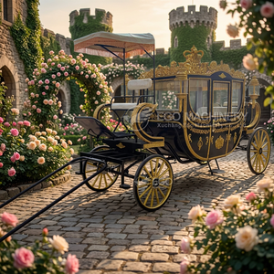 Charrette royale de luxe à chevaux pour mariage et visites touristiques, 4-6 personnes, pneus en caoutchouc massif, véhicule électrique pour mariage royal - Product Image 1