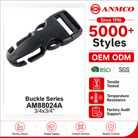 ANMCO Boucle à dégagement latéral en plastique 3 voies pour siège auto et vélo, avec pompon pour siège auto bébé et vélo