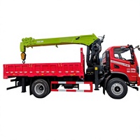 Grue montée sur camion Euro 3 Dongfeng, châssis 8 tonnes, flèche droite à 4 sections, hauteur de levage maximale 16,5 m