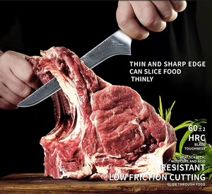 سكين مطبخ من الفولاذ الدمشقي على الطريقة اليابانية ، سكين طهي احترافي للاستخدام المنزلي عالي الجودة بمقبض راتينج - Product Image 6