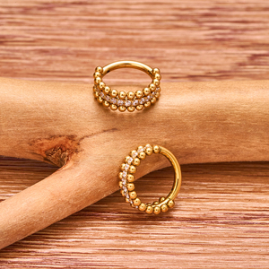 Pendientes de Titanio G23 de Moda, Anillos Articulados de 1.2mm para Piercing de Cartílago con Circonitas Pavé, Joyería para Lóbulo - Product Image 3