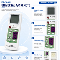 Télécommande universelle infrarouge automatique KT-109 433 MHz pour téléviseur, climatiseur, projecteur, PC, portée 8-12 m, 4 boutons