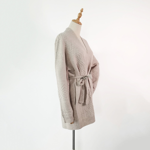 Cárdigan de lana merina a la moda para <span class=keywords><strong>mujer</strong></span>, suéter de punto informal Alanhua <span class=keywords><strong>rombos</strong></span>, 2021 - Product Image 2