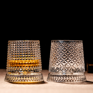 Vaso de whisky giratorio <span class=keywords><strong>Hiot</strong></span> de 275 ml, base de cristal con diseño giratorio, copa Old Fashioned hecha a mano para bar, hogar y fiestas - Product Image 4