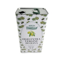 DADI 500ml /1L/2L/ 3L /5L/10L Contenant rectangulaire pour huile d'olive en métal avec couvercle à bec verseur et impression personnalisée
