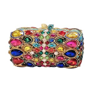 Brilliant Droplet Crystals Evening Bag for Women Rhinestones Clutch <b>Purse</b> Chain Handbag for Night Out Sexy Dress - Product Image 6