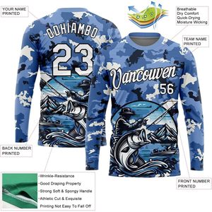 Camiseta de Pesca Personalizada de Manga Larga para Hombre, Mujer y Jóvenes, con Nombre y Número Personalizados, Protección Solar UPF 50, Secado Rápido, Unisex, Tallas XS-5XL - Product Image 2