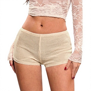 Women's Body-Shaping <b>Hot</b> <b>Pants</b> <b>Sequin</b> Solid Color Low Elastic Waist Sexy Skinny Shorts for - Product Image 2