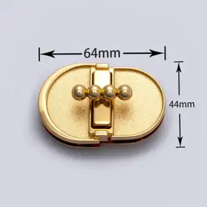 2023 new arrival handbag hardware oval twist turn lock for bags gold plated custom design bag lock closure